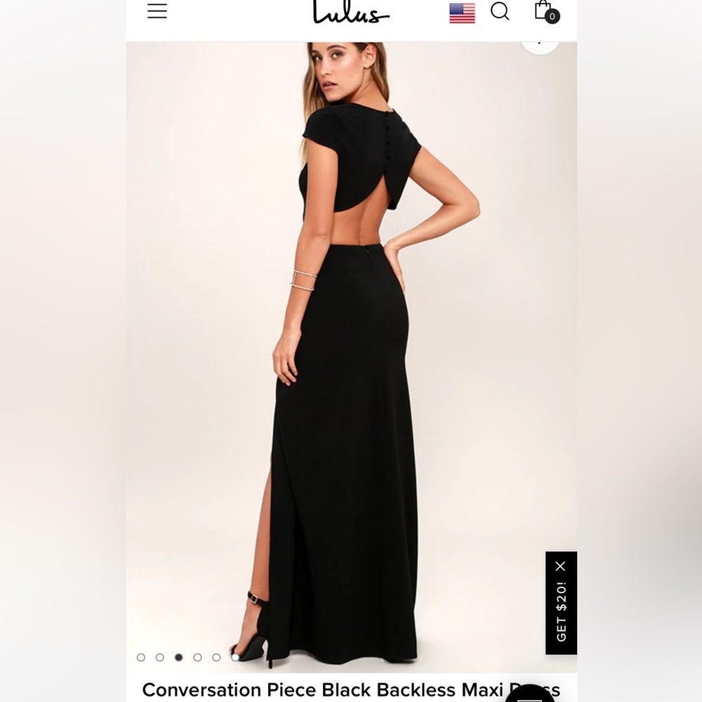 Lulu’s Conversation Piece Black Maxi Dress